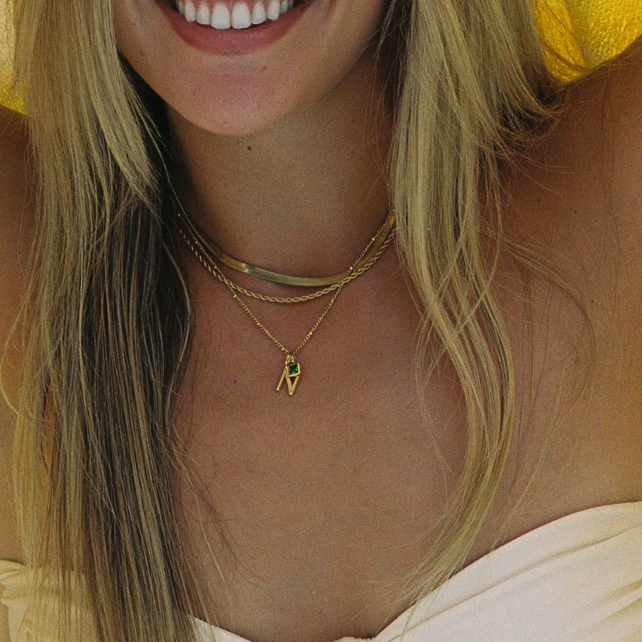 Valentina™| Collana con iniziali e pietre di nascita