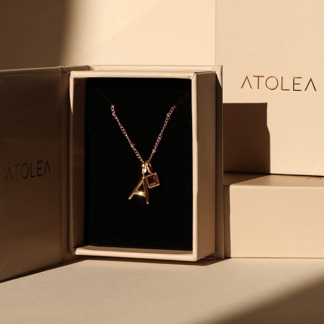 Valentina™| Collana con iniziali e pietre di nascita