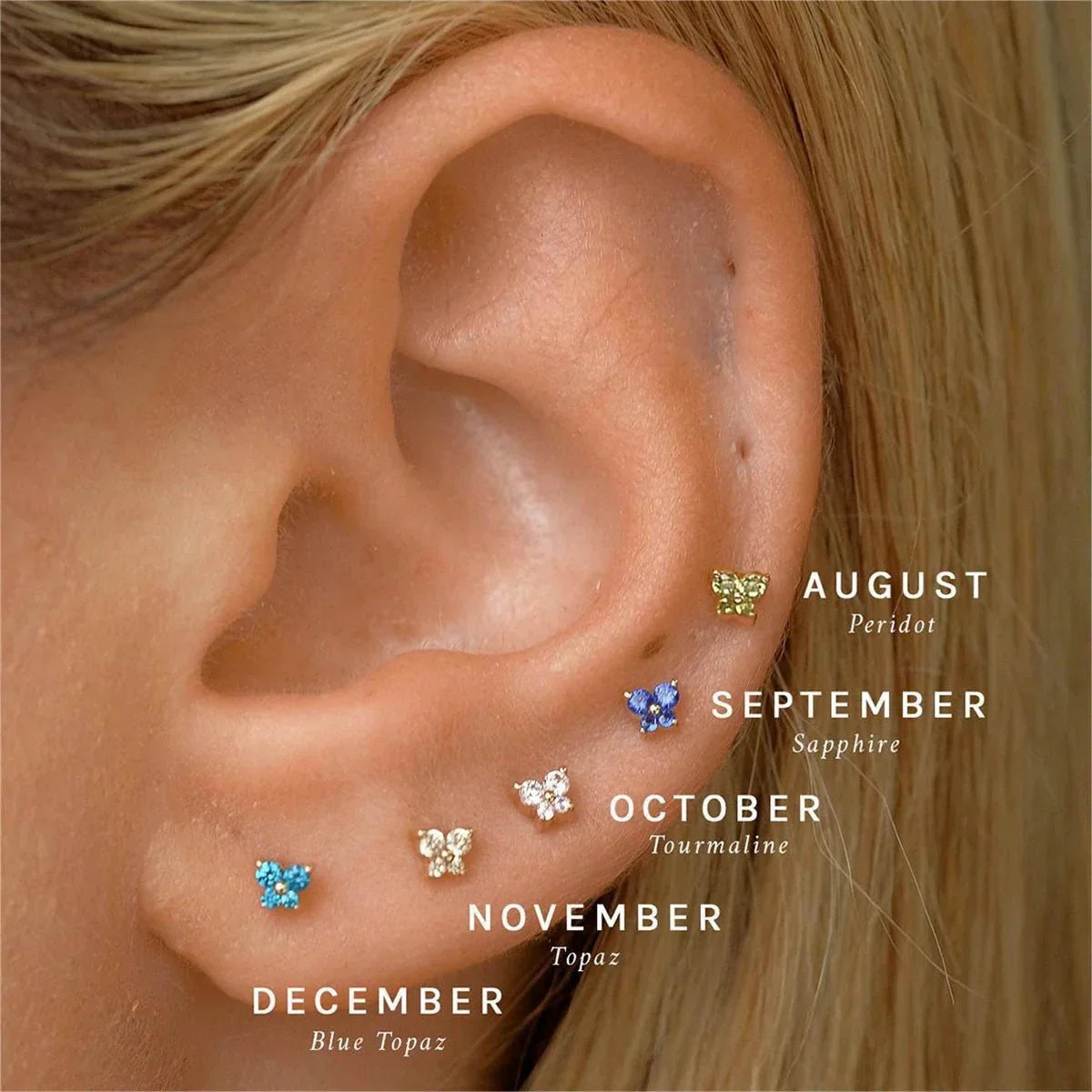Valentina™| Orecchino a farfalla con pietra di nascita