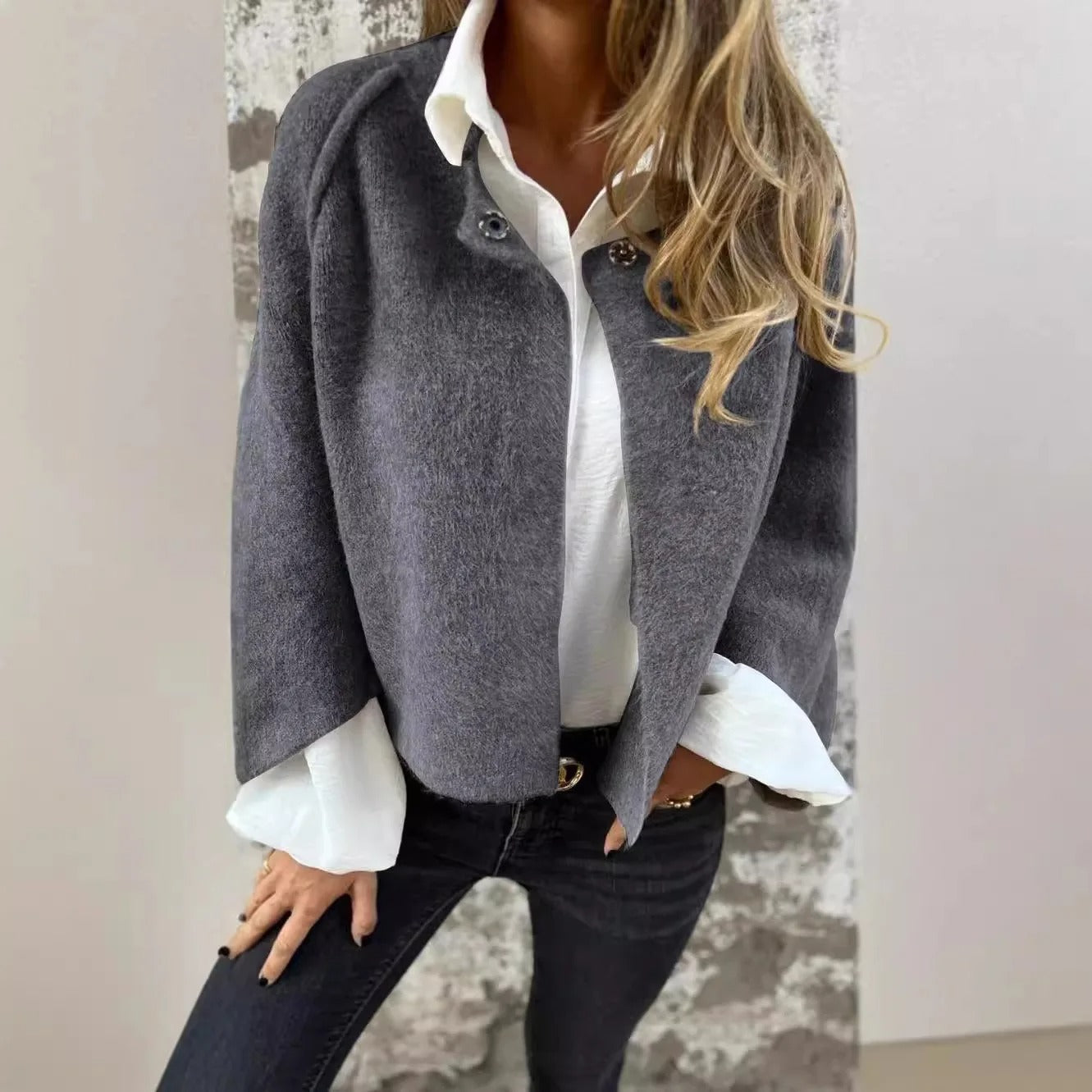 Valentina™ | Cardigan Elegante con Dettagli in Camicia