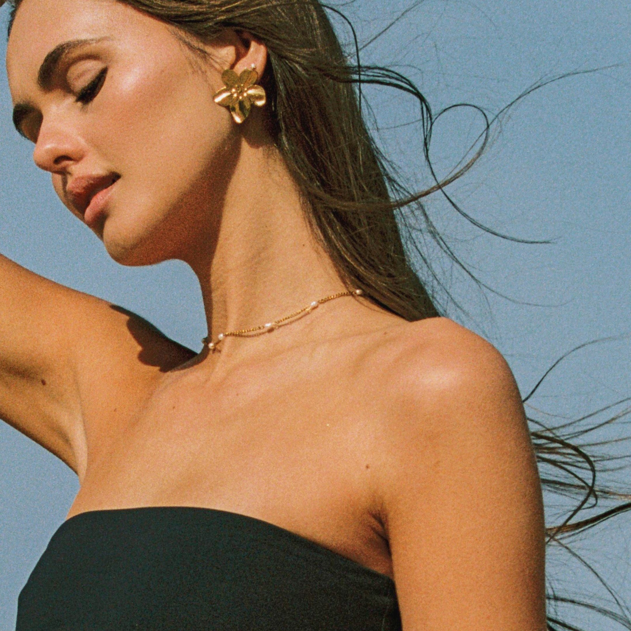 Valentina™| Delicato girocollo di perle d'oro